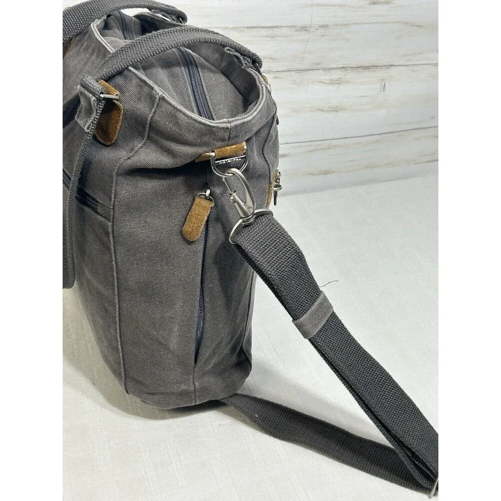 NEAR NU! Travelon Heritage Gray Large Tote Totebag Bag RFID Anti-Theft Crossbody